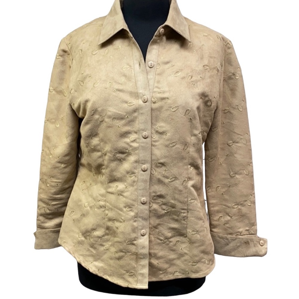 Nicole Studio Faux Suede Blouse